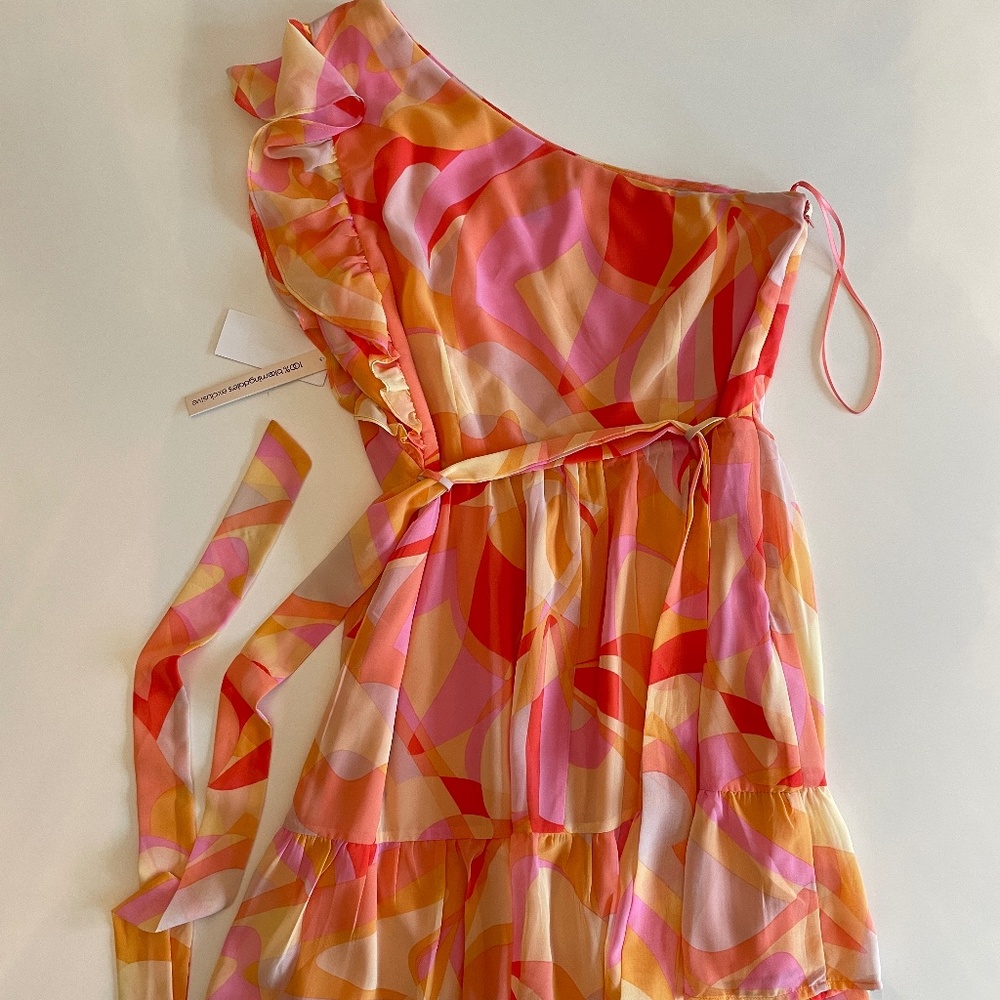 Aqua One Shoulder dress with belt